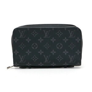 Louis Vuitton Zippy Monogram Eclipse Black Long Wallet Zip Around